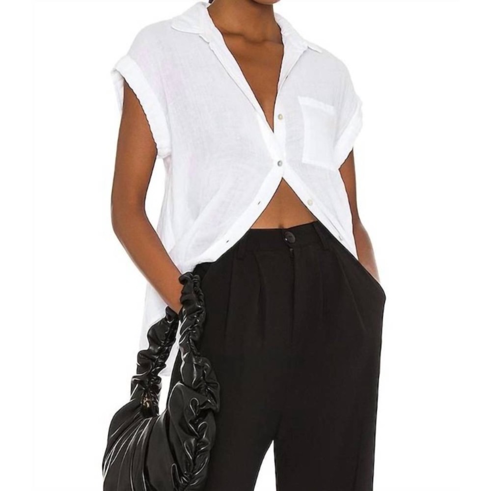 RAILS Whitney White Gauze Cotton Button Down Shirt NWT Large